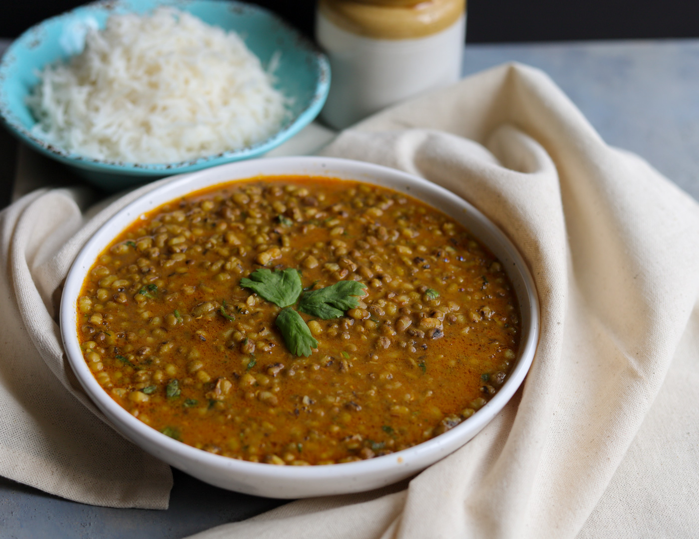 Whole Green Moong Dal │ Jain Mung Bean Curry (Instant Pot & Stovetop)