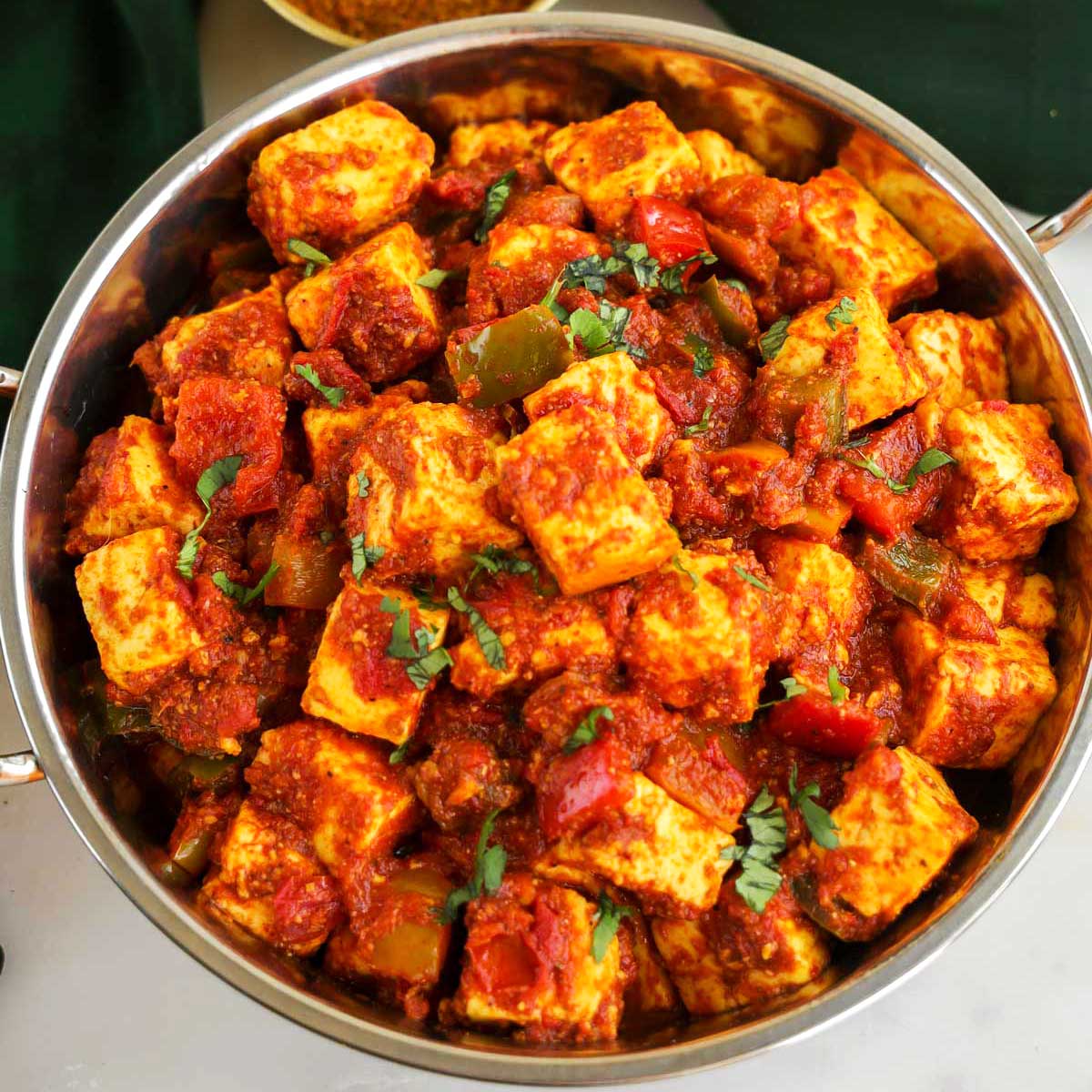Kadai Paneer, a Popular North Indian Semi Dry Dish Made by Cooking Paneer  or Cottage Cheese Tomatoes and Bell Peppers Stock Image - Image of food,  indian: 220935097
