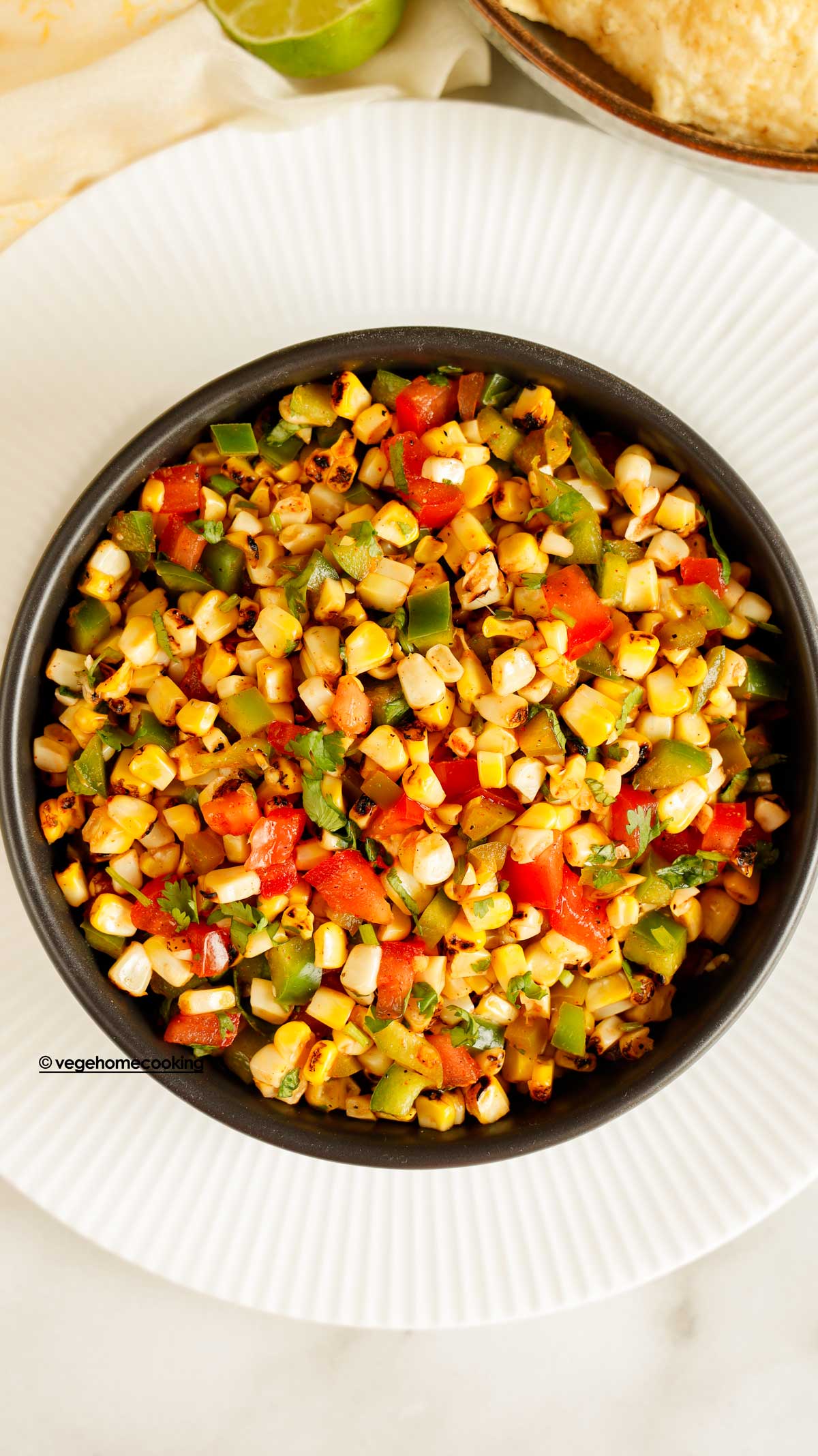 roasted corn salsa in a bowl