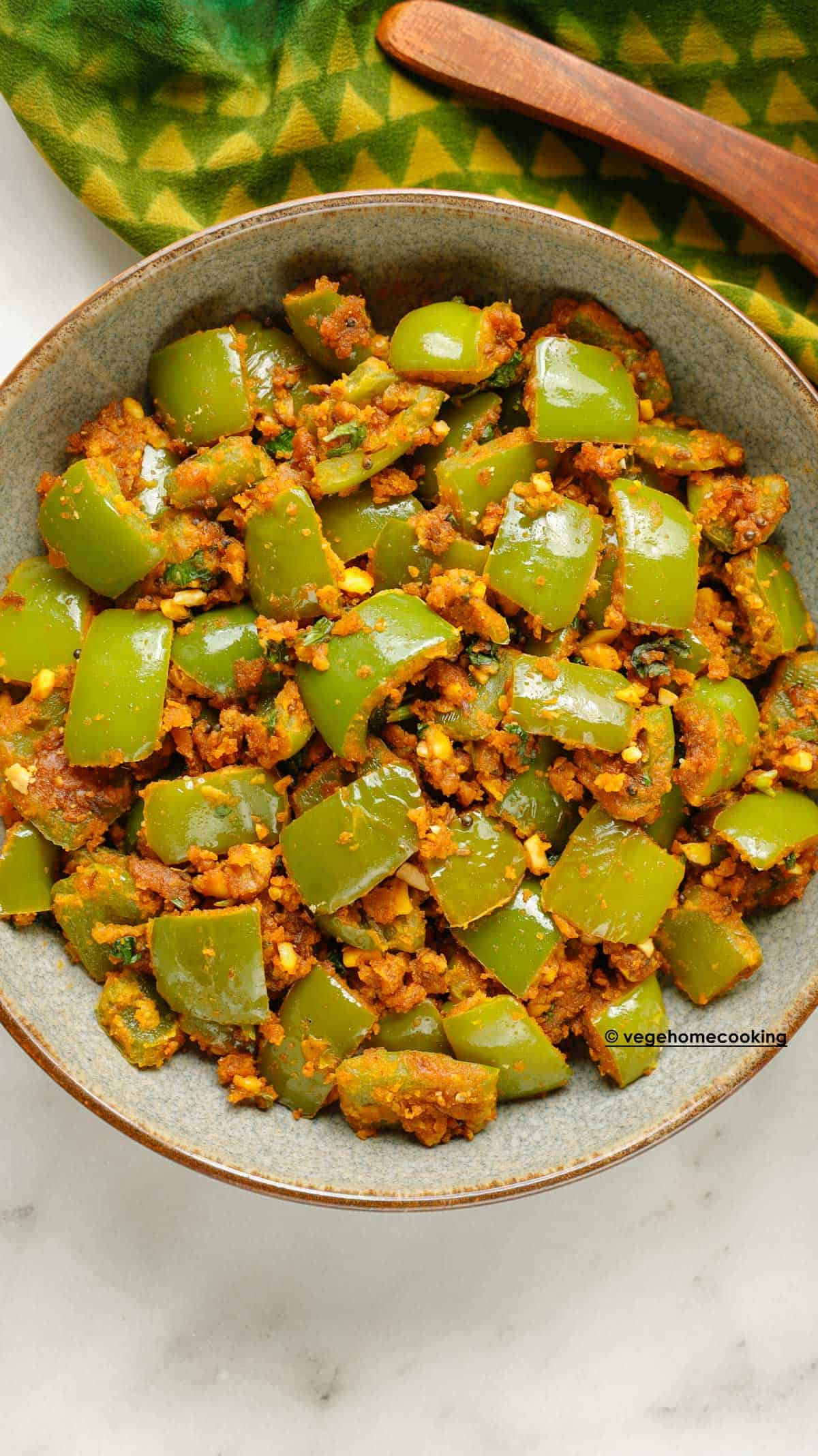 Capsicum Besan Sabji Capsicum Zunka